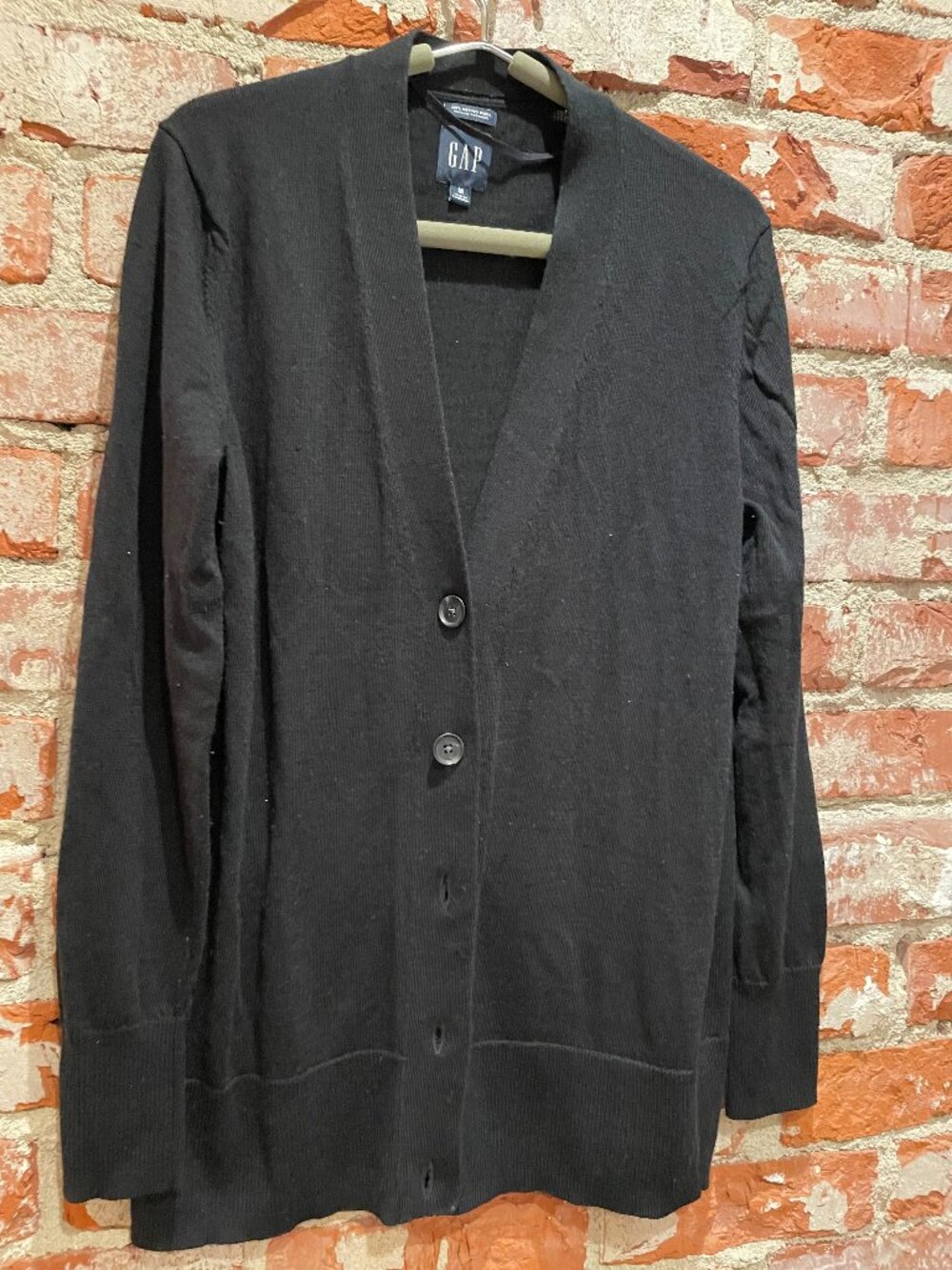 GAP 100% Merino Wool Black Cardigan Sweater